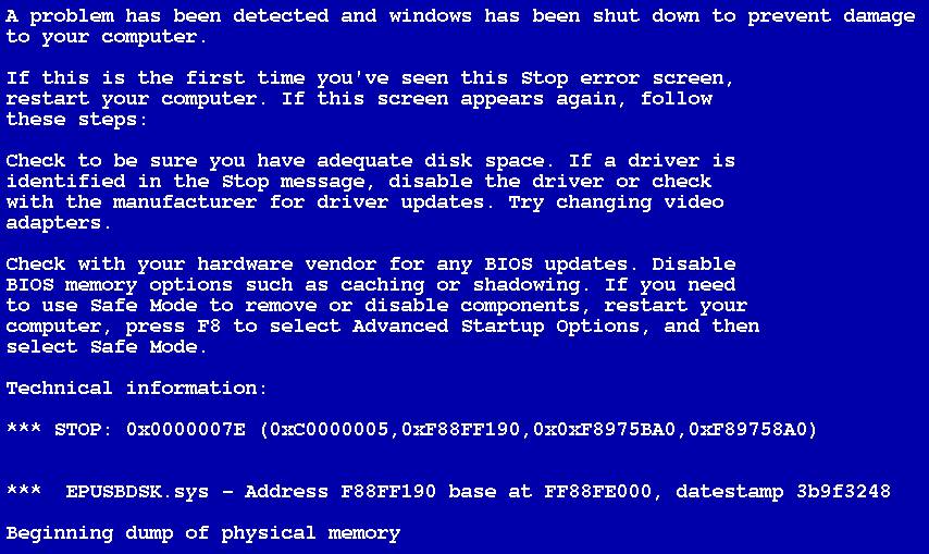 Blue Screen of Death